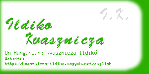 ildiko kvasznicza business card